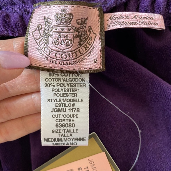JUICY COUTURE PURPLE VELOUR PANTS NEW SIZE M - Picture 6 of 7